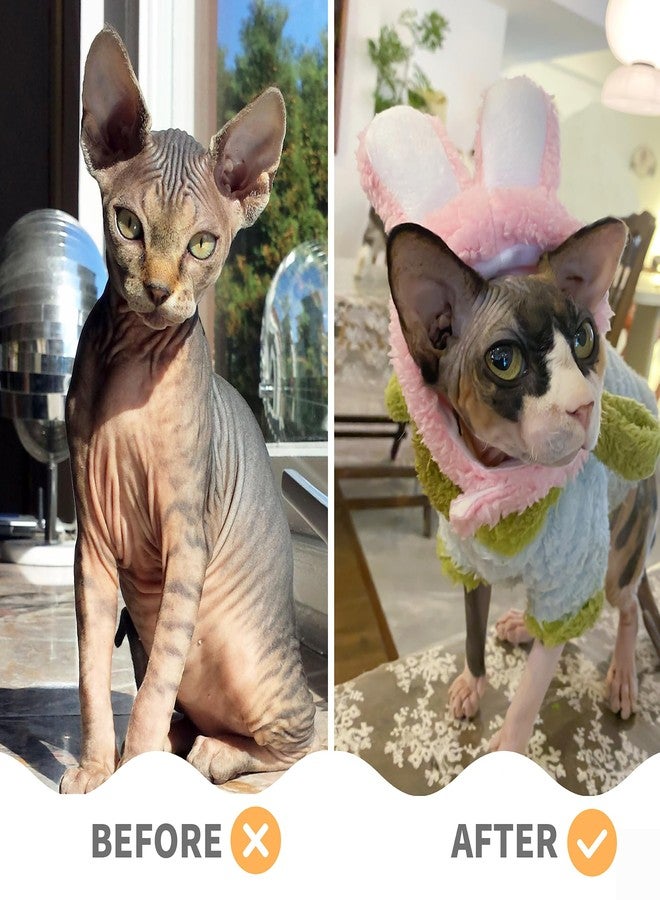 WALSKING Cat Costume Bunny Rabbit Hat with Ears for Cats & Small Dogs - Perfect Easter Halloween Christmas Pet Costume Accessory - Image 4